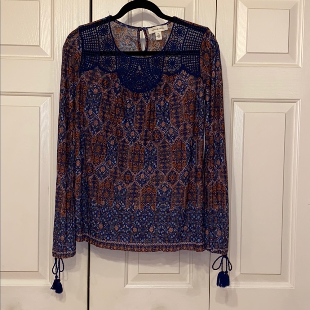 Vintage America Blouse Top sz XS